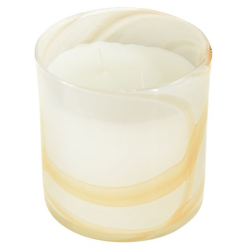 Citronella stearinlys duftlys i hvidt glas Ø12cm H12,5cm