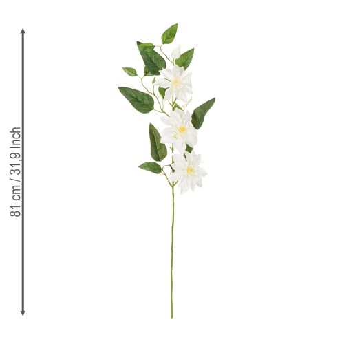 Artikel Kunstig klematisgren med blomster til elegant og vedligeholdelsesfri dekoration, 81 cm, 2 stk.