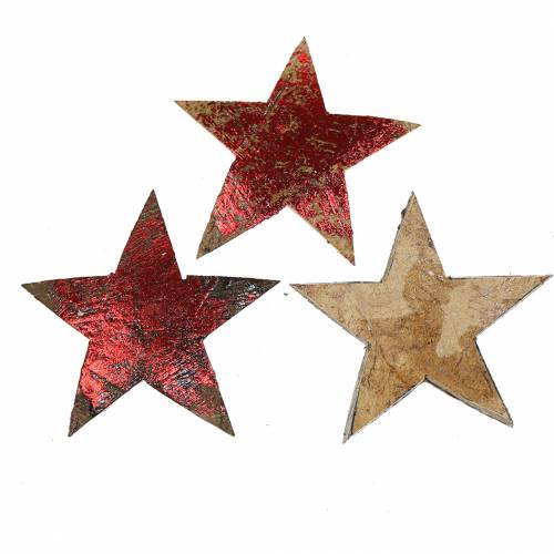 Floristik24 Kokosstjerne rød 5cm 50stk Juledekoration dekorative stjerner