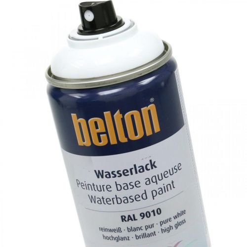 Artikel Belton fri vandbaseret maling hvid højglans spray ren hvid 400ml