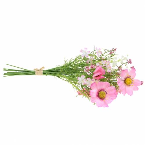 Floristik24 Cosmea og gypsophila i en flok kunstig lyserød assorteret 42 cm