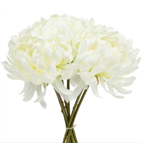 Floristik24 Dekorativ krysantemumbuket hvid 28cm 6 stk
