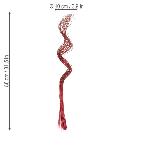Artikel Tørret dekorativ gren af krøllet pil til kreativ blomsterdekoration og boligtilbehør 80 cm 70 g