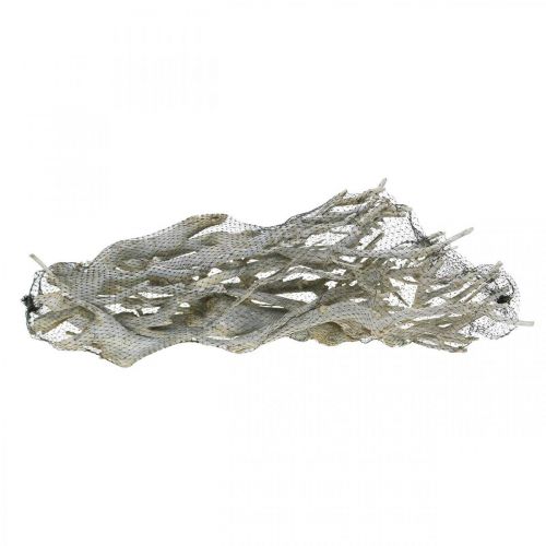 Floristik24 Karrybusk dekorative grene, juledekoration, advent, naturdekoration Gylden, vasket hvid L25–30cm 500g