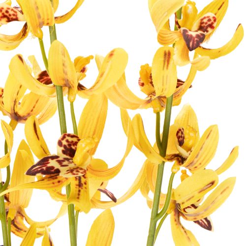 Artikel Kunstig Cymbidium-orkidé som blomsterstilk til elegant dekoration, 95 cm, 2 stk.