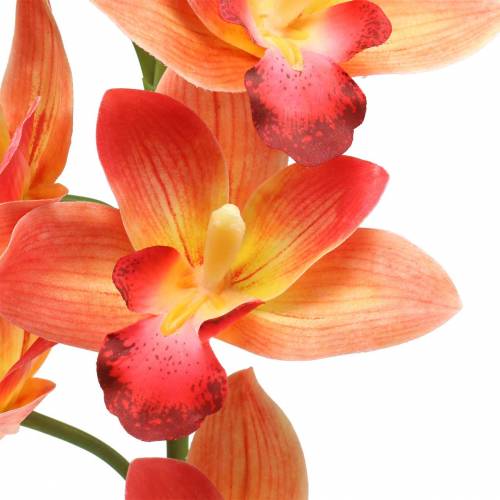 Floristik24 Orkidé kunstig blomst Cymbidium Orange 74cm
