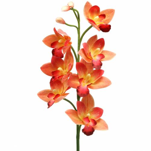 Floristik24 Orkidé kunstig blomst Cymbidium Orange 74cm