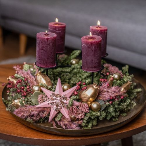 Floristik24 DIY box adventskrans rød moderne tør krans advent Ø34cm