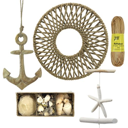 Artikel Maritim vægdekoration DIY box dekorative ring ankerskaller Ø38cm