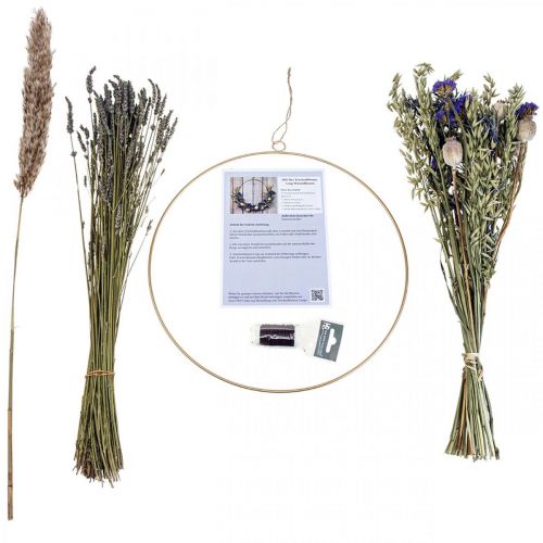 Floristik24 DIY box tørrede blomster sløjfe tørrede eng blomster Ø35cm