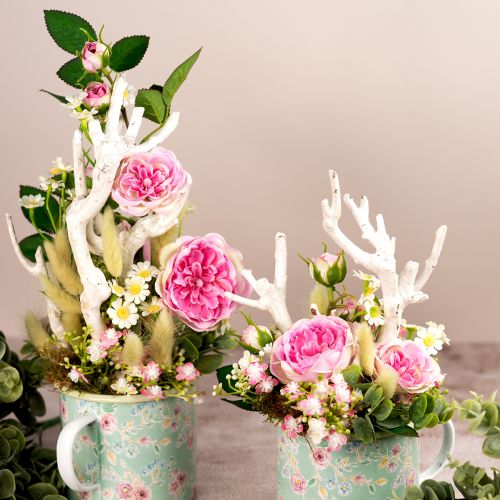 Artikel Rosengren silkeroser kunstgrenroser pink creme 79cm