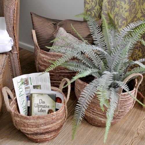 Floristik24 Rattan kurv natur/brun Ø40/32/26cm 3stk