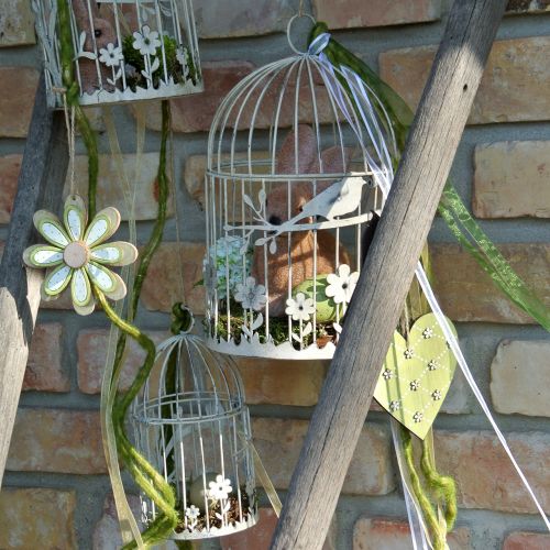 Floristik24 Fuglefugl vintage firkantet hvid 21 / 17cm 2stk