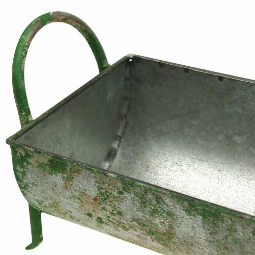 Floristik24 Dekorativ zinktrug til plantning med hanke grå, grøn 60/43cm, sæt med 2 stk.