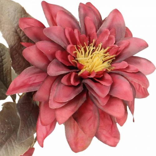 Floristik24 Kunstig blomst dahlia rød, silke blomst efterår 72cm Ø9/11cm