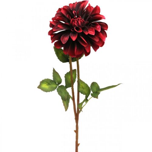 Kunstig blomst dahlia rød silke blomst efterår 78cm Ø3 / 15cm