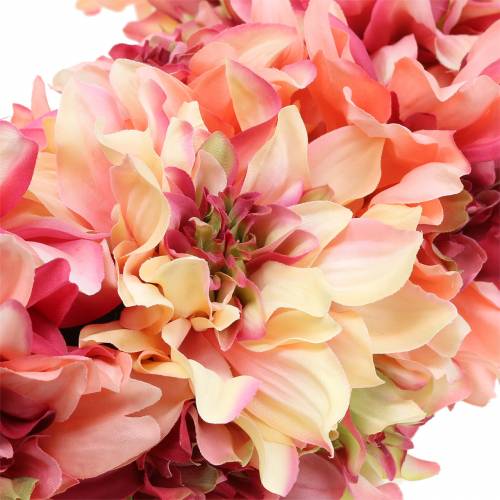 Artikel Dahlia blomst krans pink, creme Ø42cm