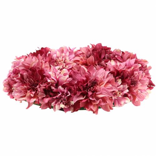 Artikel Dahlia blomsterkrans mørkeagtig, valg Ø42cm