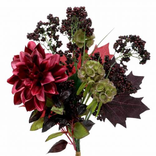 Floristik24 Kunstig dekorativ buket med dahlia og bær lilla 45cm