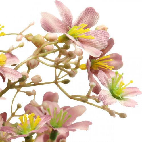 Artikel Dekorativ gren med blomster kunstig pink Daphne gren 110cm 3stk