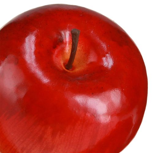Artikel Dekorative æbler rød skinnende kunstig frugtdekoration 7,5 cm 6 stk.
