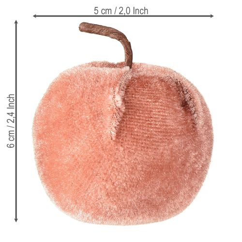 Artikel Dekorative æbler stof æblefløjl brun gul Ø5cm H6cm 12 stk