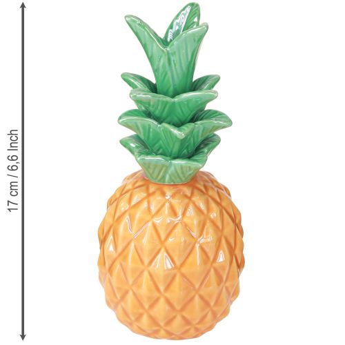Artikel Dekorativ ananas keramik Farverig keramik dekoration Assorteret 17 cm 3 stk.