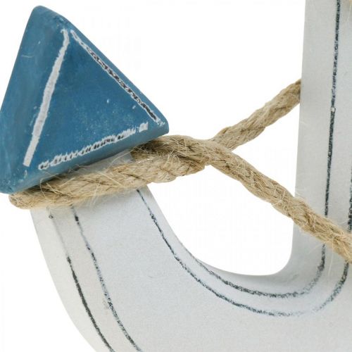 Floristik24 Deco ankertræ til borddekoration maritim blå, hvid H24cm