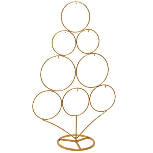 Floristik24 Dekorativt træ med knager juledekoration metal mat guld H58cm