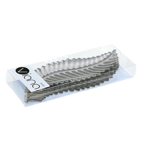 Floristik24 Dekorationsplade lavet af metal sølv 4cm x 12cm 12stk