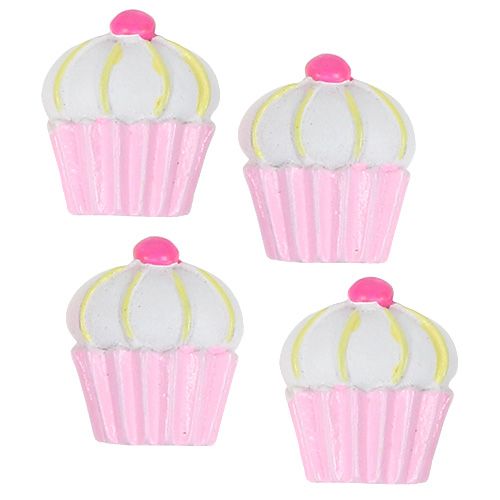 Floristik24 Miniature dekorative cupcakes lyserøde, hvide 2,5 cm 60p