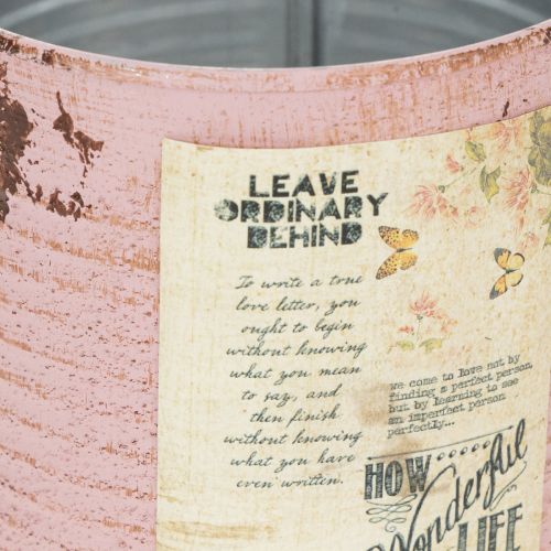 Artikel Dekorativ dåse, antik rose, metal dåse til plantning, Ø11 cm H10,5 cm