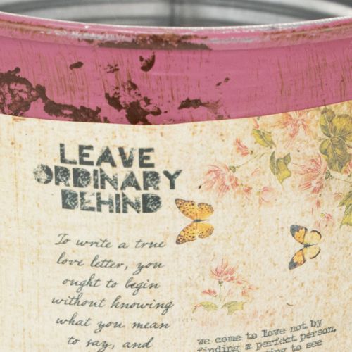 Artikel Dekorativ lilla metaldåse til plantning, Ø15,5 cm H15 cm