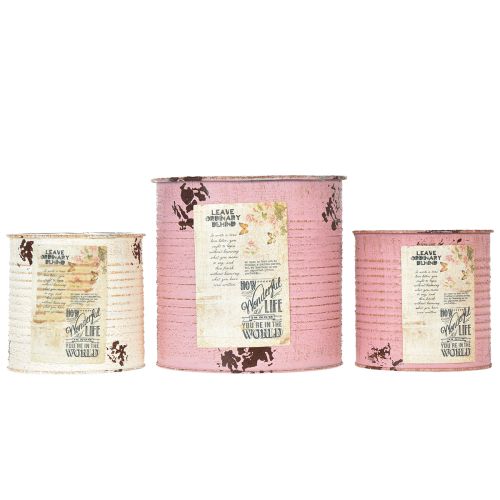 Artikel Blomsterpottesæt til altan og have, dekoration af plantekasse, vintage stil, 15 cm, 3 dele