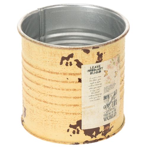 Artikel Dekorativ dåse, sommer abrikosfarvet, metal dåse, urtepotte, Ø8 cm H7,5 cm