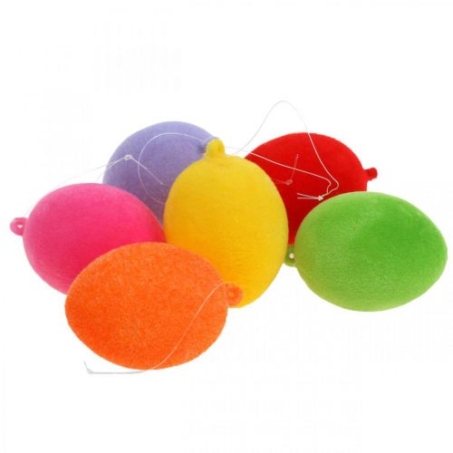 Floristik24 Dekorative æg flokkede farverige 4cm 18 stk