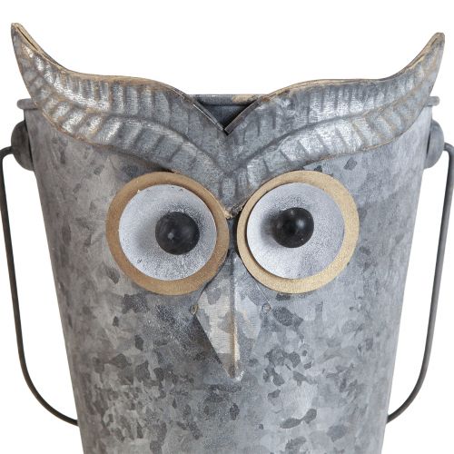 Artikel Dekorativ spand ugle planter zink med håndtag Ø15/19cm sæt af 2