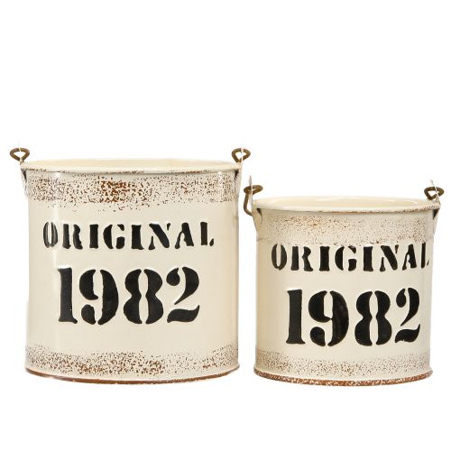 Artikel Dekorativt bøttehåndtag "Original 1982" Creme Ø12/10cm 2×2-sæt