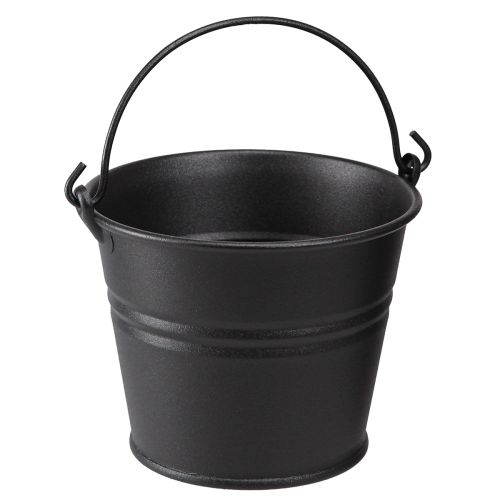 Artikel Dekorativ spand metal urtepottegreb sort Ø14cm 3stk