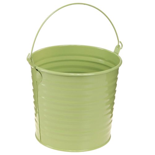Floristik24 Dekorativ spand metal plantekasse med håndtag 4 farver Ø14cm 8 stk