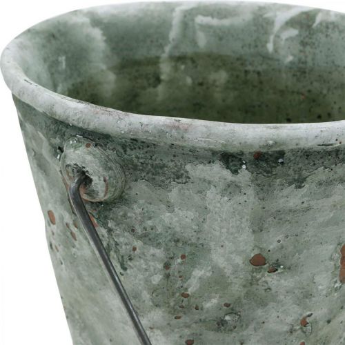 Floristik24 Dekorativ spand, keramik til plantning, haven dekoration, plante spand antik optik Ø13,5cm H12cm 2stk