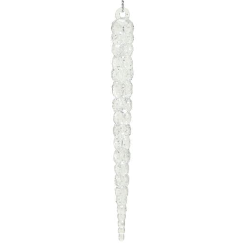 Floristik24 Dekorative istapper til ophængning af vinterklar glitter 14cm 4stk
