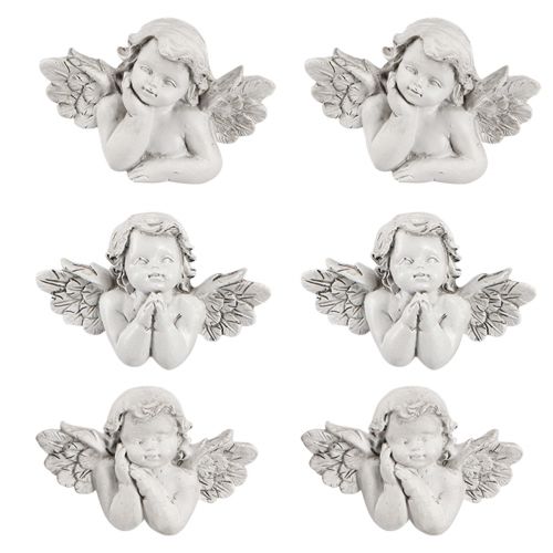 Artikel Dekorativ engle grå gravdekoration polyresin 7,5×5cm 6 stk