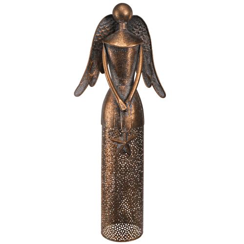 Floristik24 Dekorativ engel med stjernemetal julebronze H52cm