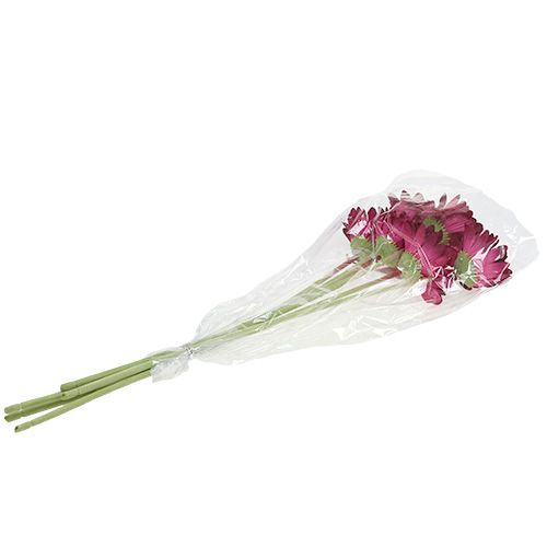 Floristik24 Dekorativ gerbera mørk lyserød Ø10cm L53cm 6stk