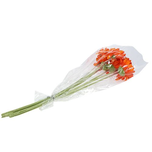 Floristik24 Deco Gerbera Orange Ø10cm L53cm 6stk