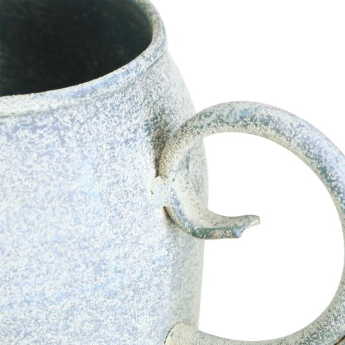 Artikel Dekorativ vandkande metal i hvid blå 32cmx11cmx18cm