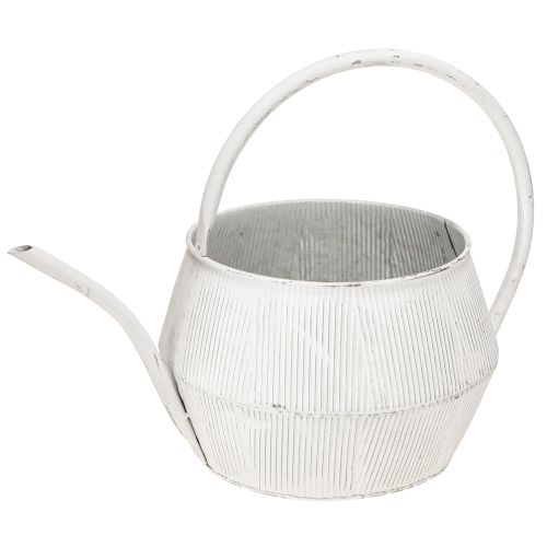 Artikel Dekorativ vandkande hvid metal vintage rillet indretning Ø25cm