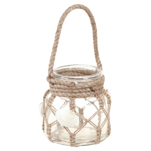 Artikel Dekorative glas makrameskaller maritime Ø11cm H12,5cm 2stk