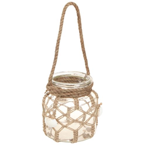 Floristik24 Dekorative glas makrame skaller borddekoration hængende dekoration Ø14cm
